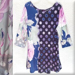 Azalea Knit Colorful Artistic Tunic Dress Top Sz-XL (T-390)
